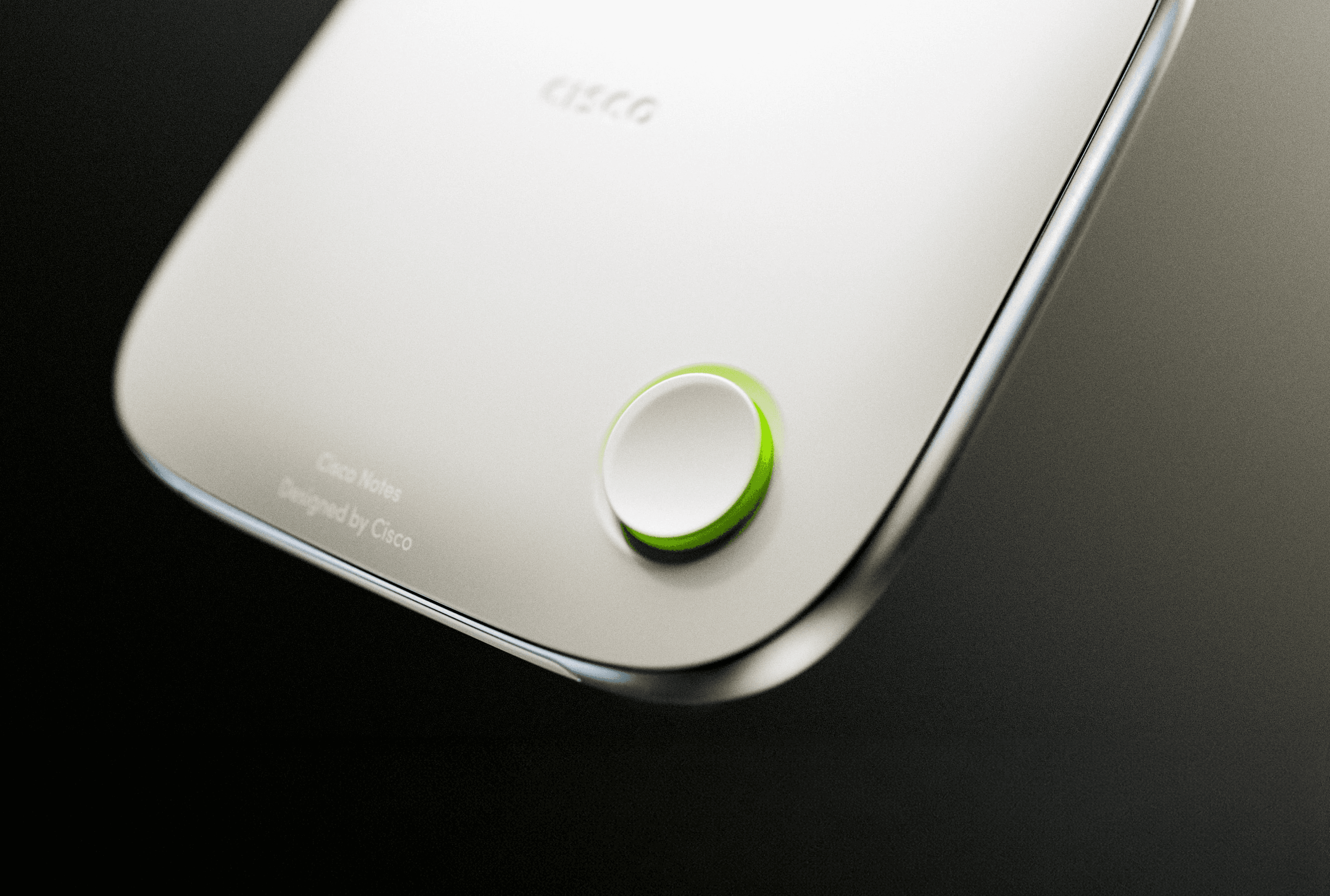 Cisco Notes device button closeup showing interaction details