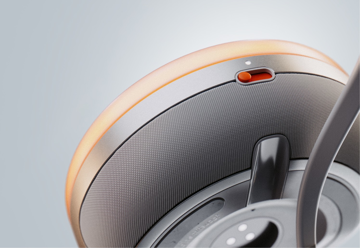 Person using SOUNE on a train while working on laptop